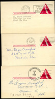 UX44 S61a 3 Postal Cards Miami + North Miami + West Palm Beach FL FORWARDED 1956 - 1941-60