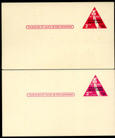 UX44 S61a+b Postal Cards ROSE CARMINE + PINK Mint Vf 1956 Cat. $90.30 - 1941-60