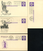 UX46 S63 Type I 4 Postal Cards ELECTROTYPE Mint + FDC Cachets ArtCraft + Artmaster 1958 - 1941-60