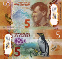 NEW ZEALAND 5 Dollars Banknote, 2015, P190, Polymer, UNC - New Zealand