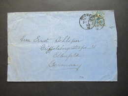 New South Wales 1889 Michel Nr.64 EF Stempel Sydney Brief Nach Elberfeld Rückseitig K1 K.B. Bahnpost Und K1 Elberfeld - Briefe U. Dokumente