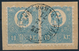 1871 Kőnyomat 10kr Pár (X-IX. Típus) Tejkék "KÁROLYFEHÉRVÁR / VÁROS" (Köhler Szignóval, Hátoldali "milchblau" Kézírással - Other & Unclassified