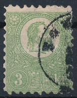 O 1871 Kőnyomat 3kr (140.000) Certifacate: Barabássy (papírelvékonyodás, Törés, Foghibák / Thin Paper, Crease, Missing P - Other & Unclassified