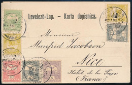 1900.ápr.24. 3 Részes Levelezőlap "POZEGA" - "NICE" (Nizza) Dekoratív és Luxus Minőségű Darab - Other & Unclassified