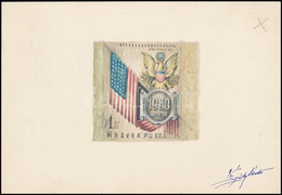 ~1960 Légrády Sándor Grafikusművész Bélyegterve Párizs Csúcstalálkozó 1Ft Bélyeghez, Aláírással. Képméret: 75x72 Mm - Other & Unclassified