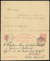 1895 5kr Díjjegyes Válaszos Levelezőlap Zágrábból St. Pöltenbe, A Válaszlap Tőlappal Együtt Néhány Nappal Később Visszak - Unclassified