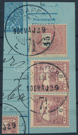 1900 Feketeszámú 15kr + Turul 2 X 6f Vegyes Bérmentesítés Kivágáson "BUDAPEST" - Other & Unclassified