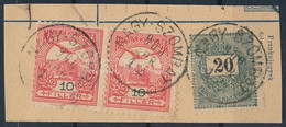 1900 Feketeszámú 20kr + Turul 2 X 10f Vegyes Bérmentesítés Kivágáson "NAGY-SZOMBAT" - Other & Unclassified