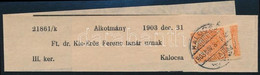 1903 Hírlapbélyeg Címszalagon "KALOCSA" - Other & Unclassified