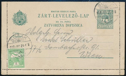 1912 Magyar-horvát Nyelvű 6f Díjjegyes Zárt Levelezőlap "SUSAK" - Wien - Other & Unclassified