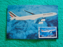 Carte Maximum : AIRBUS A 340 - AIR FRANCE Paris / Noumea - Stationery