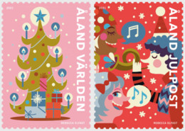 Aland Islands Åland Finland 2021 Christmas Set Of 2 Stamps Mint - Nuevos