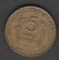 Guinée - 1959 5 Francs Guinéens - Ahmed Sékou Touré - Französisch-Guinea