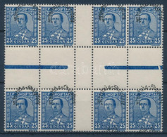 ** 1928 Mi 193 ívközéprészes Nyolcastömb / Gutter Block Of 8 - Other & Unclassified