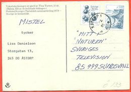 Sweden 1983. Postcard Passed Through The Mail. - Lettres & Documents
