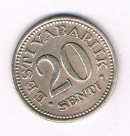 20 SENTI 1935  ESTLAND /13720/ - Estonia