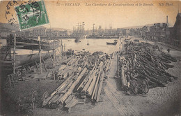 76-FECAMP- LES CHANTIERS DE CONSTRUCTIONS ET LE BASSIN - Fécamp