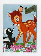 CP Utilisée. Bambi Et Putois Par Walt Disney. Avec Sticker Bonne Fête. European Greetings. Faon - Autres & Non Classés