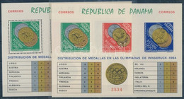 ** 1964 Téli Olimpia érmesei Fogazott + Vágott Blokk, Medalists Of The Winter Olympics Perforated + Imperforated Block M - Other & Unclassified