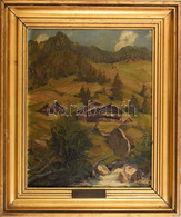 Kövesdy Géza (1887-1950):Tájkép Házakkal. Olaj, Vászon, Kopott Keretben, 50x40 Cm - Other & Unclassified