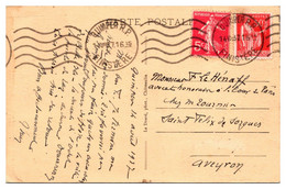 France Oblitérations Mécaniques Flammes - Carte - Mechanical Postmarks (Advertisement)