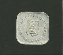 Ville De Caen 1921 Union Commerciale Et Industrielle De Caen  25 C Aluminium Rare Monnaie De Nécessité - Monétaires / De Nécessité