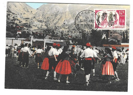 Andorre Français/(CM) N°166 LA SARDANE - Cartes-Maximum (CM)