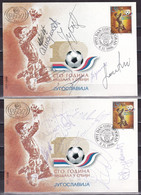 Yugoslavia 1996 One Hundred Years Football Serbia Soccer Sports FDC With The Autographs Of The National Team Players - Cartas & Documentos