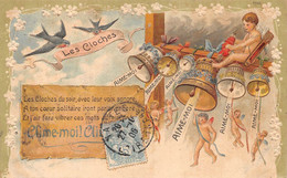 ¤¤   -   Illustrateur   -   Carte Gauffrée   -   Les Cloches  -  Anges, Angelots      -   ¤¤ - Easter