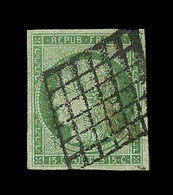 O EMISSION CERES 1849 - O - N°2 - 15c Vert - Signé A.Brun / J.F. Brun - TB - 1849-1850 Ceres