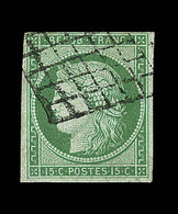 O EMISSION CERES 1849 - O - N°2 - 15c Vert - Signé A.Brun / J.F. Brun - TB - 1849-1850 Cérès