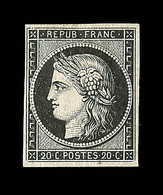 * EMISSION CERES 1849 - * - N°3 - 20c Noir S/jaune - Charnère Marquée -TB - 1849-1850 Ceres