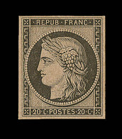 * EMISSION CERES 1849 - * - N°3f - 20c - Noir - Réimpression Du 20c - TB - 1849-1850 Ceres