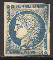 * EMISSION CERES 1849 - * - N°4c - 25c Bleu - Signé Roumet/Calves - TB - 1849-1850 Ceres