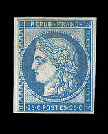 * EMISSION CERES 1849 - * - N°4d - 25c Bleu - Réimpression - TB - 1849-1850 Ceres