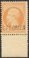 * NAPOLEON DENTELE - * - N°23d - 40c Orange - Surch. SPECIMEN - Comme** - TB - 1862 Napoleon III