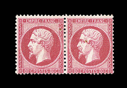 * NAPOLEON DENTELE - * - N°24 - 80c Rose - Paire - Forte Charnière - Frais - TB - 1862 Napoleon III