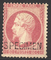 ** NAPOLEON DENTELE - ** - N°24d - 80c Rose - TB - 1862 Napoleon III
