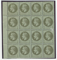 ** NAPOLEON LAURE - ** - N°25 - 1c Olive - Bloc De 16 - Bdf - TB - 1863-1870 Napoleon III With Laurels