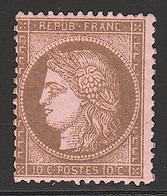 * CERES IIIème REPUBLIQUE - * - N°58 - 10c Brun S/rose - TB - 1871-1875 Ceres