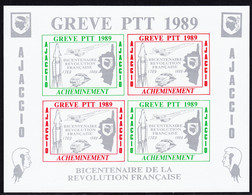 (*) TIMBRES DE GREVE - (*) - AJACCIO 1989 - Bloc De 4 Val. (2 Verts Et 2 Rouges) - TB - Other & Unclassified