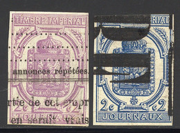 O TIMBRES JOURNAUX - O - N°1/2 - Les 2 Valeurs - TB - Newspapers