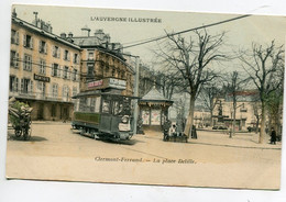 63 CLERMONT FERRAND Place Delille Tramway Electrique Publicité Vichy Quina Couleur 1905 Kiosque à Journaux   D07 2022 - Clermont Ferrand