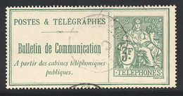 O TIMBRES - TELEPHONE - O - N°30 - 3F Vert - TB - Telegraph And Telephone