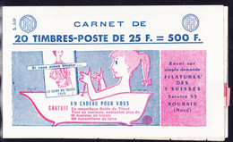 O VARIETES - CARNETS - O - N°1011C C2 - Série 3.59 - Couv. 3 Suisses - Imp. S/raccord Avec 2 Sonnettes- Gomme Coulée - T - Carnets