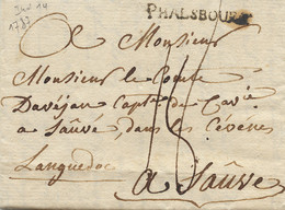 LAC M.POSTALES 18ème Siecle - LAC - N°5 - Phalsbourg - (1787) Ind. 14 - TB - Lettres & Documents