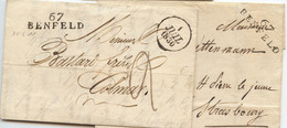 L M.POSTALES 19ème Siecle - BAS-RHIN - L - 67 Benfeld (1827) + Idem Avec Cad 1 Juil 1830 = 2 Plis - TB - Lettres & Documents