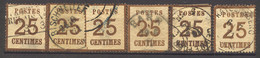 O TIMBRES 1870 - 71 - O - N°7 (x 6) - Gros Déf. - Nuances Et Oblit. Variées - à Voir - Lettres & Documents