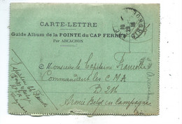 Carte Lettre Guide Album De La Pointe Du Cap Ferret Arcachon ( Carte à Système De 10 Vues ) Armée Belge En Campagne - Arcachon