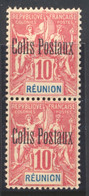 ** REUNION - COLIS POSTAUX - ** - N°8 - 10c Rose Et Bleu - Paire Verticale - TB - Other & Unclassified